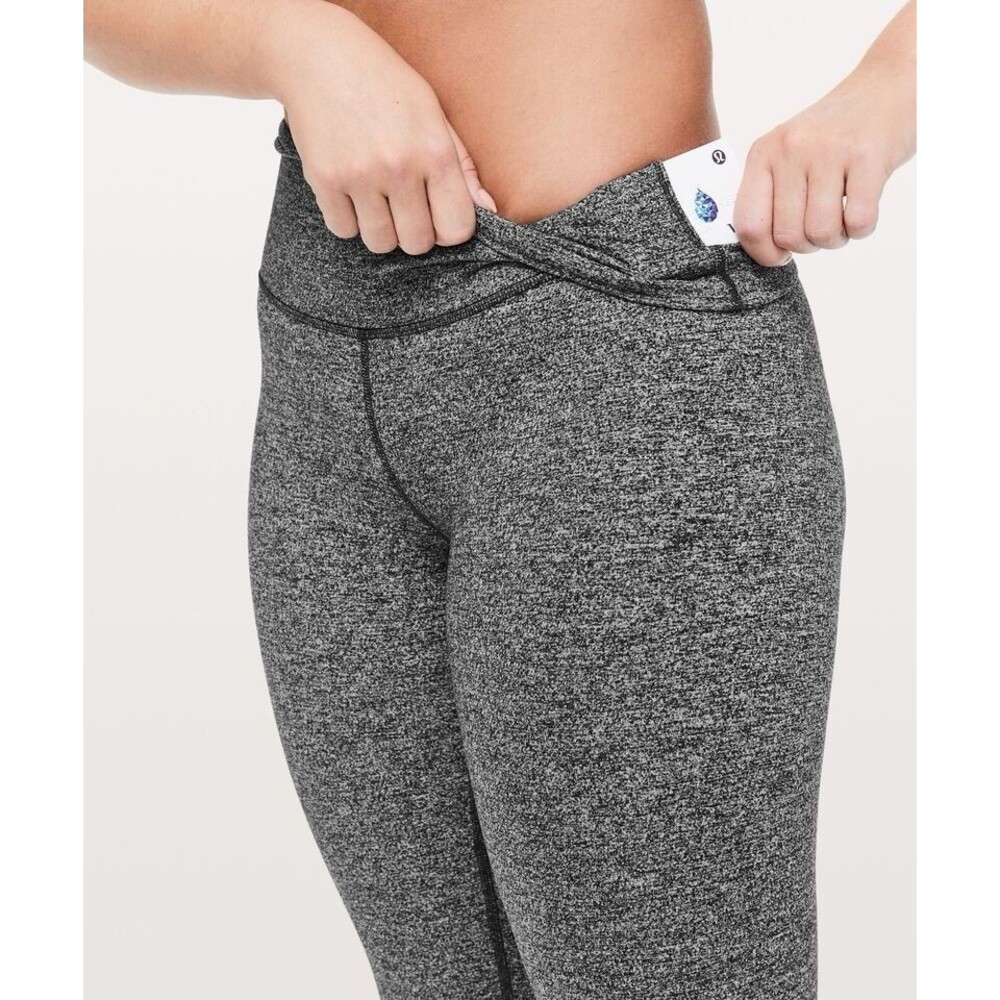 Lululemon Wunder Under Women's Heathered Black Hi-Rise Tight 28” Leggings SZ 2